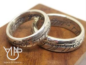 Anillos de plata, diseño especial GEEK inspirado en el anillo unico del señor de los anillos. Tallas personalizadas LOTR
