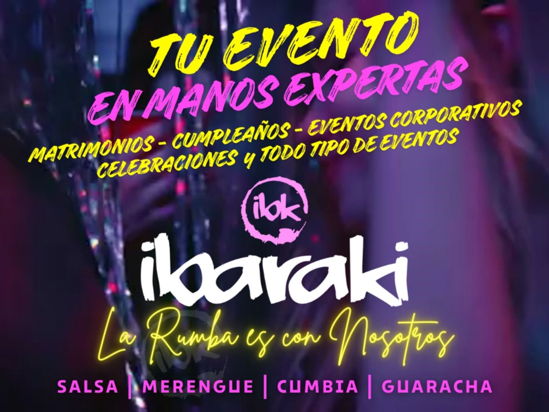 IBARAKI Producciones: sonido, iluminación, DJ y música en vivo para eventos, fiestas y empresas. Equipos profesionales y servicio integral Chile.