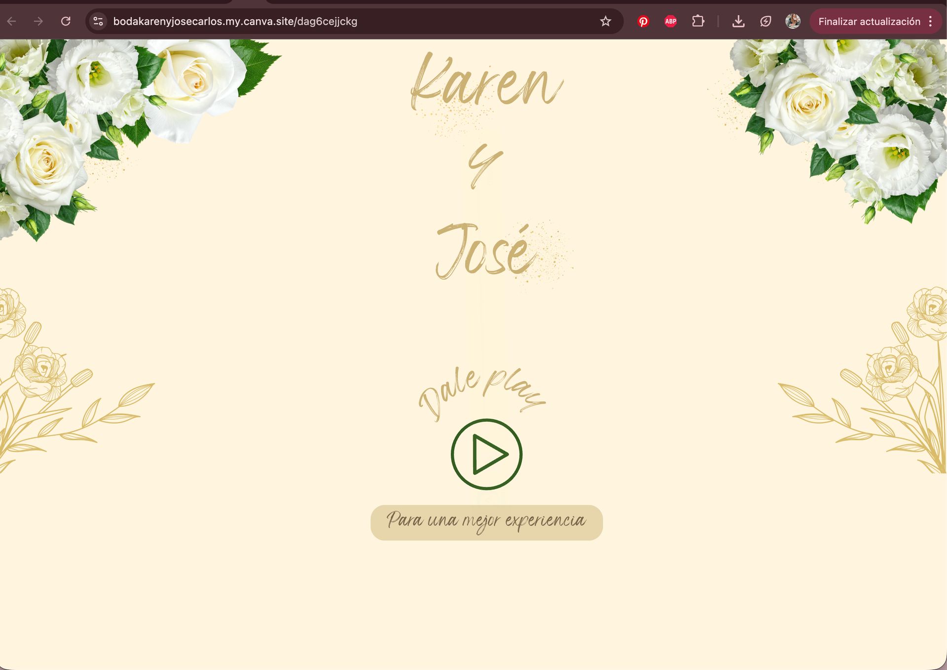 Invitación digital Web Premium - Invitación personalizada - Música a elección - Maps - Datos de los novios/ Código de novios - Cuenta regresiva - Calendario