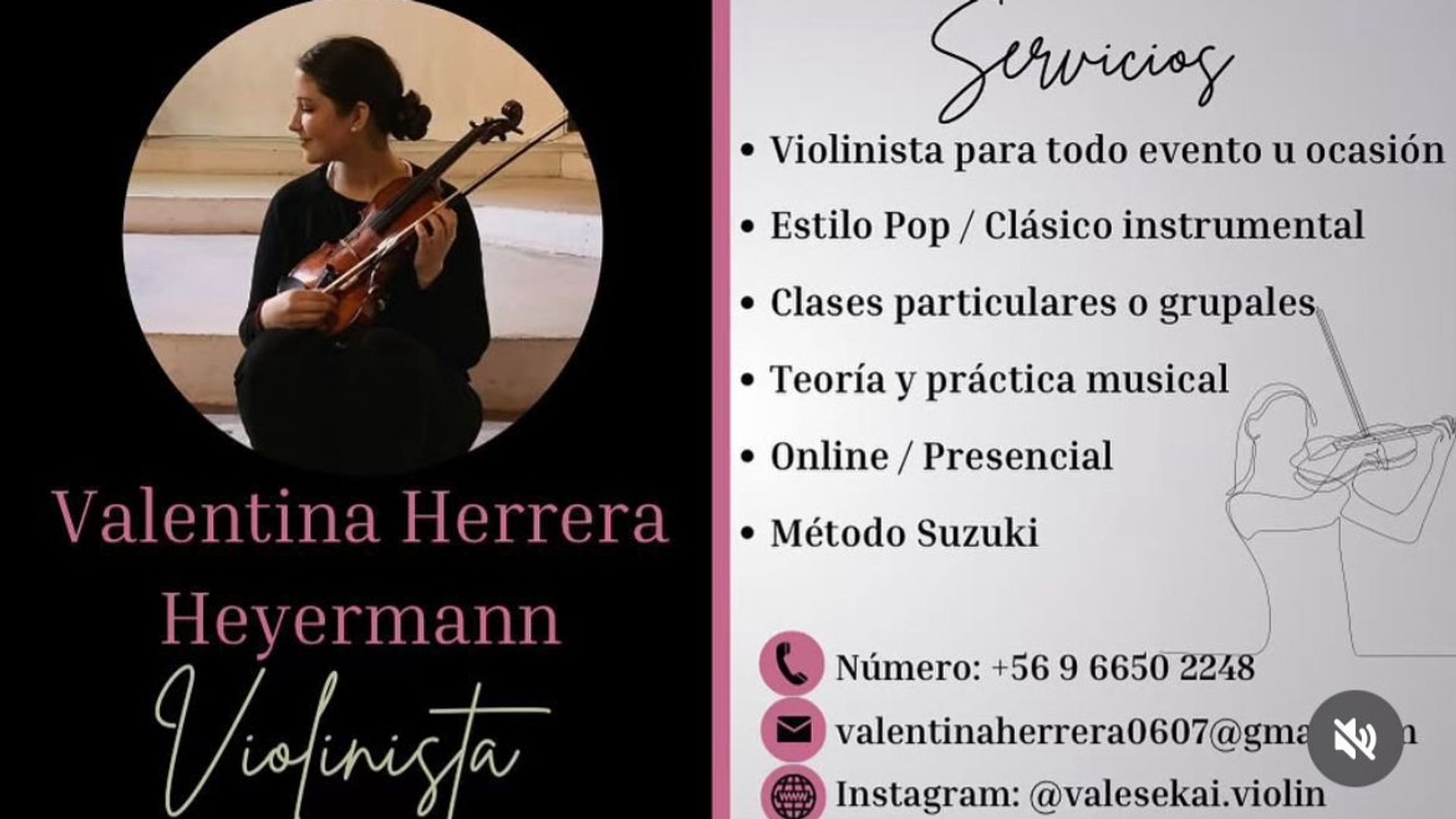 Violinista Valentina Herrera - Música para Matrimonios en Weddy
