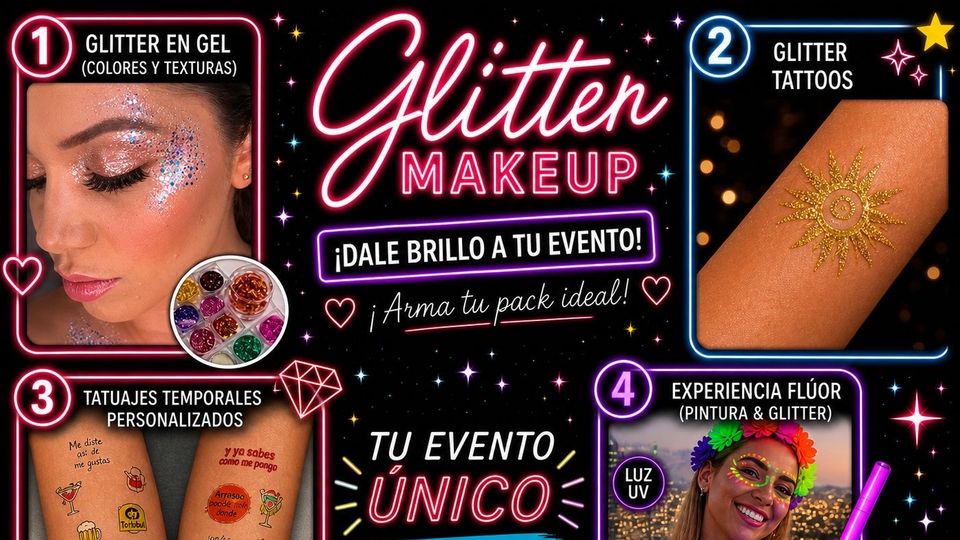 Glitter Makeup - Cotillón para Matrimonios en Weddy