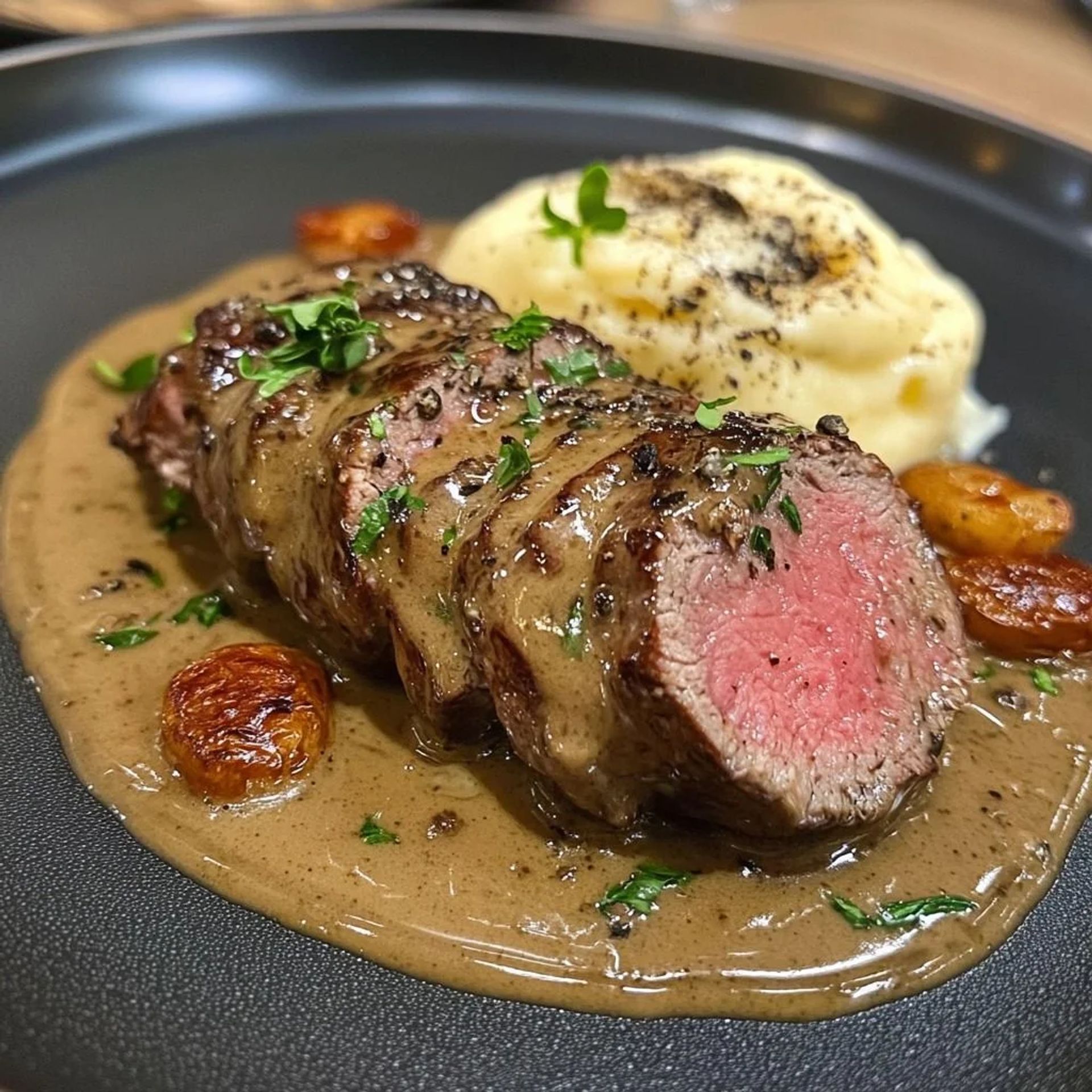 Plato principal de un servicio de banquetería para matrimonio