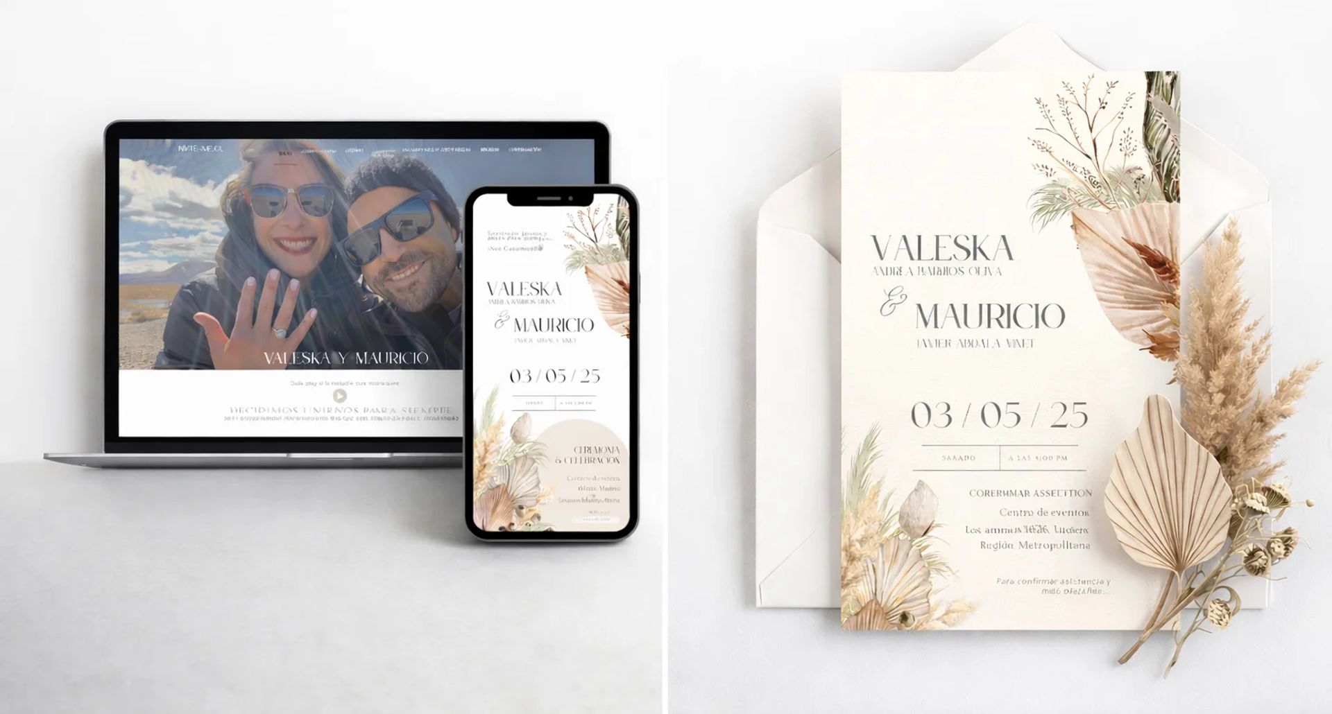 ¿Invitaciones digitales o físicas? Comparación simple con ejemplos - Invitaciones de matrimonio en Chile | Blog de matrimonios Weddy